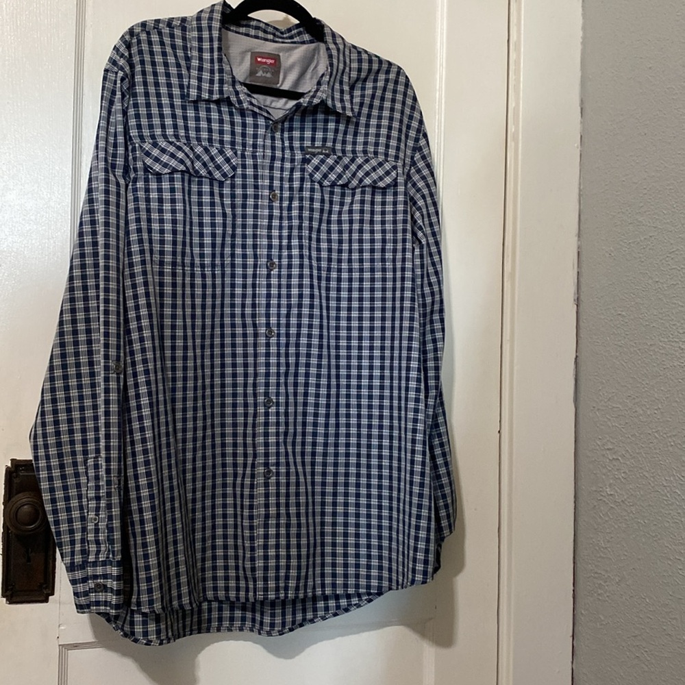 Wrangler Navy and White Checkered Shirt